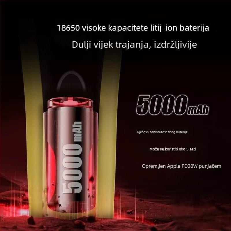 Clipper za kosu s vanjskim rotorom motorom, dvostruko napajanje, nože od nehrđajućeg čelika, ugrađena baterija 4000–6000 mAh, buka 46–70 dB