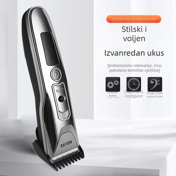 Kelite KLT-8188 USB punjač za kosu s podesivom snagom i digitalnim prikazom, keramička oštrica, četkasti motor, ugrađena baterija 1000–1200 mAh, buka 46–70 dB, trajanje 1–3 sati