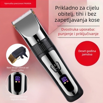 Električni podrezivač za kosu s brushless motorom, keramička oštrica, punjiv, nije vodootporan