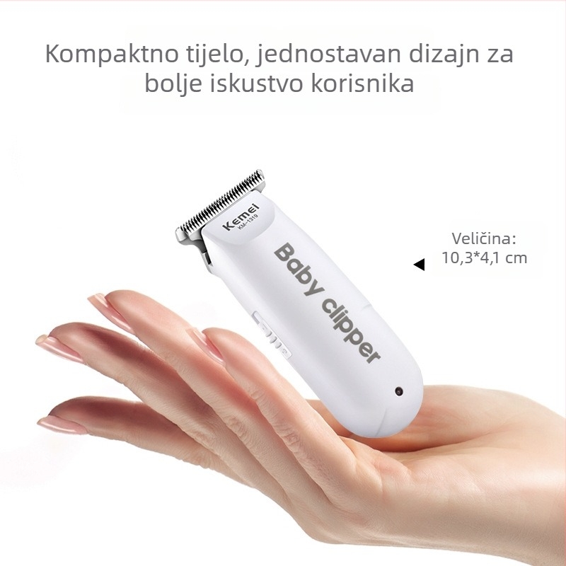 Dječji profesionalni bežični uređaj za šišanje kose, bezkartni motor, oštrice od nehrđajućeg čelika, ugrađena baterija 800–1000 mAh, radno vrijeme 1–3 sata, ultra tih