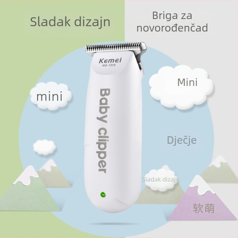 Dječji profesionalni bežični uređaj za šišanje kose, bezkartni motor, oštrice od nehrđajućeg čelika, ugrađena baterija 800–1000 mAh, radno vrijeme 1–3 sata, ultra tih