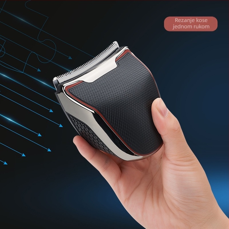 Jednoručni električni klipper za kosu, punjivi, vodootporni, nehrđajući čelični oštrica, ugrađena baterija 800–1000 mAh, radno vrijeme 1–3 sata