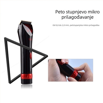 Profesionalni bežični kućni aparat za kosu s keramičkom oštricom i titanij-čeličnom konstrukcijom, dvostruko napajanje (punjenje/struja), 2200mAh Li-ion baterija, periva glava