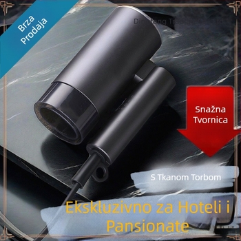 Sklopivo sušilo za kosu za hotelske sobe, motor bez četkica, 4 brzine, hladan/topao zrak, zaštita od pregrijavanja, koncentratorski nastavak