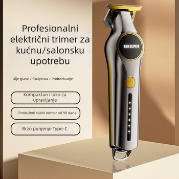 Kućni električni šišač za kosu - Visoke snage, dvostruko napajanje (punjenje/baterija), kefasti motor, nehrđajući čelični noževi, ugrađena baterija 300-500 mAh, vrijeme rada 0-1 h, niski nivo buke do 36 dB