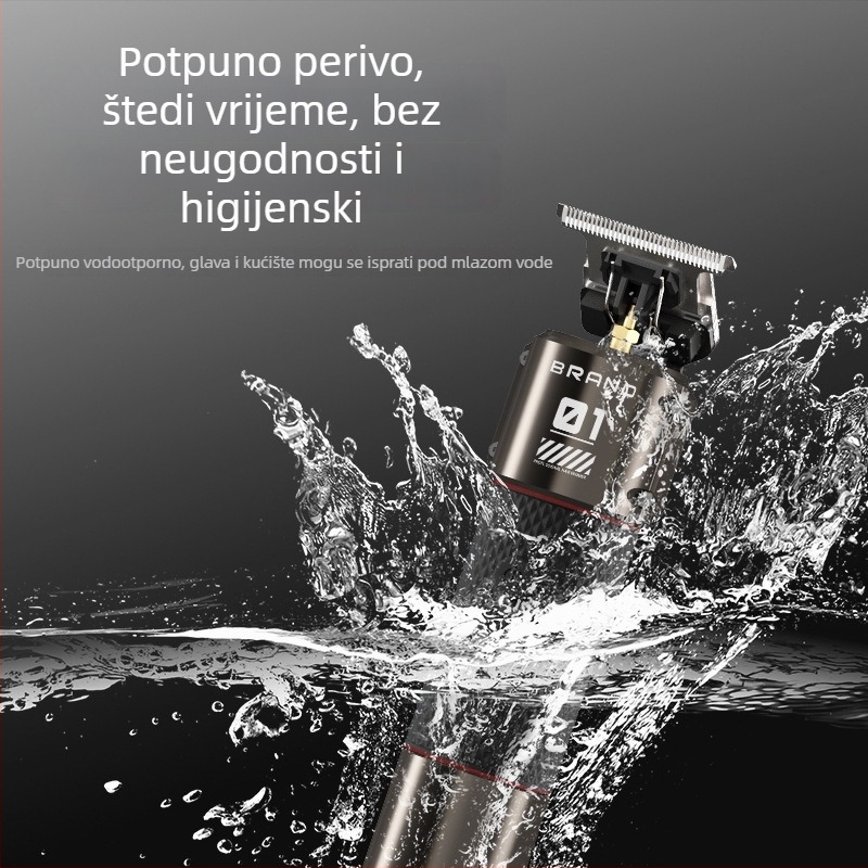 Električna 3-u-1 britva za kosu za muškarce s digitalnim zaslonom, vodootporna, oštrice od nehrđajućeg čelika, ugrađena baterija 500–800 mAh, radni vijek 1–3 h