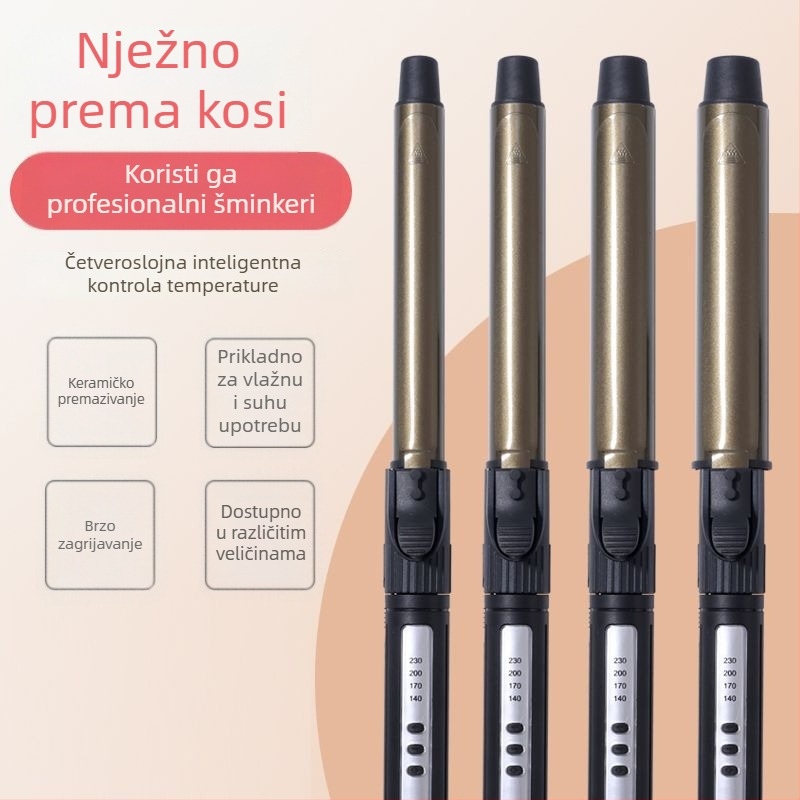 Profesionalni rotirajući uvijač za studijsko korištenje, s velikim promjerom od 31 mm ili više; 3 u 1: sušenje, kovrčanje i ravnanje; turmalinski keramički grijač; podesiva temperatura