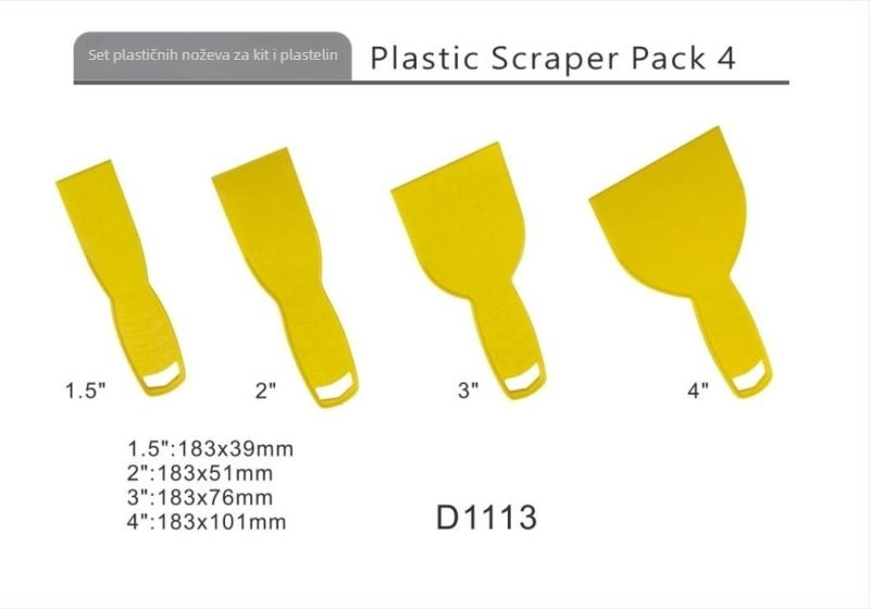 Plastični scraper za uklanjanje tapeta i morta; uklanjanje ljepila s glaziranih pločica; alat za uklanjanje auto folije – Serija: Scraper, Podrijetlo: Kina