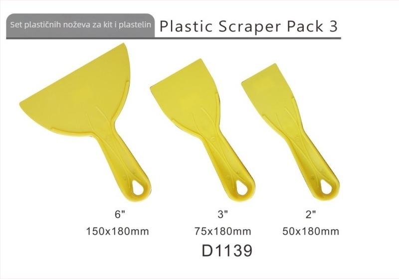 Plastični scraper za uklanjanje tapeta i morta; uklanjanje ljepila s glaziranih pločica; alat za uklanjanje auto folije – Serija: Scraper, Podrijetlo: Kina