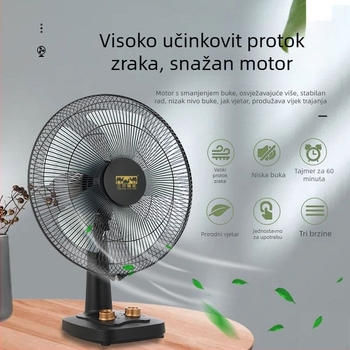 Sklopivi stolni ventilator s 3 brzine, USB napajanje, odvojiva baterija 300–500 mAh, buka ispod 36 dB