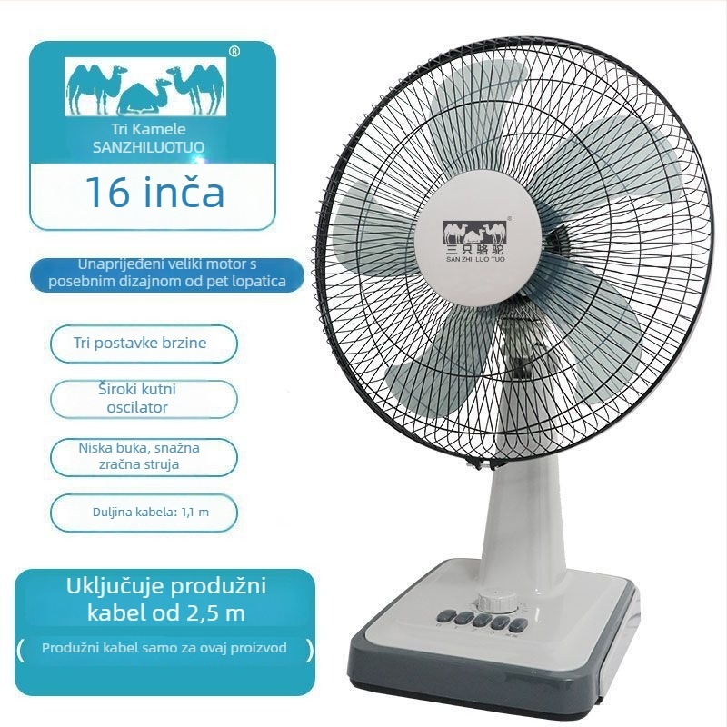 Sklopivi stolni ventilator s 3 brzine, USB napajanje, odvojiva baterija 300–500 mAh, buka ispod 36 dB