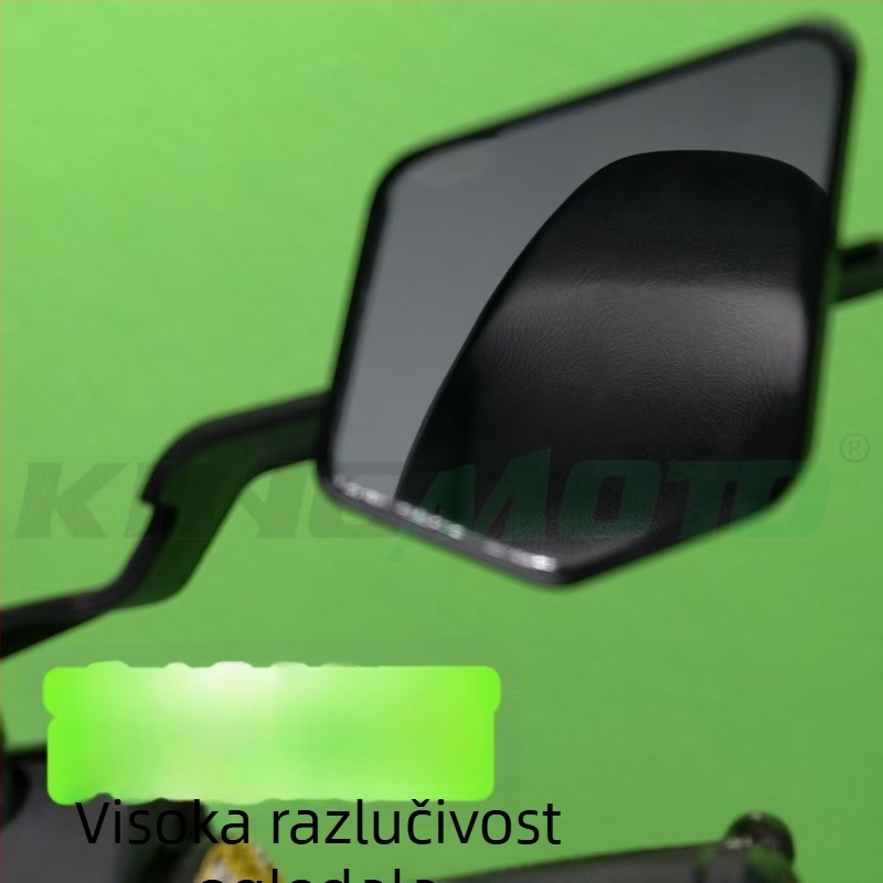 King Moto biz-59 Zrcalo za motocikl i električni skuter, kvadratno ogledalo, plastično kućište s aluminijskim kućištem, prednje i stražnje montažno, stabilno pri vibracijama