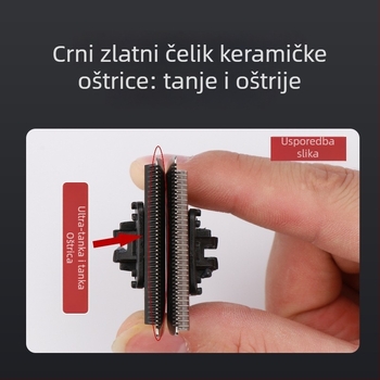 Električni škara za kosu za salon s dizajnom 0 oštrice, četkasti motor, keramička glava za rezanje, ugrađena baterija 1200–2000 mAh, radno vrijeme 3–6 h, buka 36–45 dB