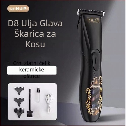 Električni škara za kosu za salon s dizajnom 0 oštrice, četkasti motor, keramička glava za rezanje, ugrađena baterija 1200–2000 mAh, radno vrijeme 3–6 h, buka 36–45 dB