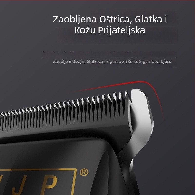 Električni škara za kosu za salon s dizajnom 0 oštrice, četkasti motor, keramička glava za rezanje, ugrađena baterija 1200–2000 mAh, radno vrijeme 3–6 h, buka 36–45 dB