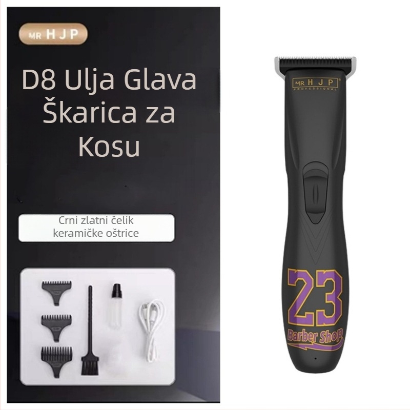 Električni škara za kosu za salon s dizajnom 0 oštrice, četkasti motor, keramička glava za rezanje, ugrađena baterija 1200–2000 mAh, radno vrijeme 3–6 h, buka 36–45 dB