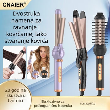 Pegla za kosu i uvijač – dvostruka funkcija, keramno grijanje, 50W, 220V, 2-stupanjaska kontrola temperature