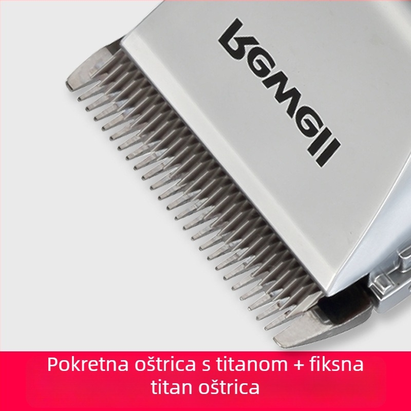 Riwei S7 električni uređaj za podrezivanje kose za kućnu upotrebu, keramičke oštrice, snaga 12W, napajanje: punjenje, trajanje rada 1–3 h, baterija uklonjiva i zamjenjiva