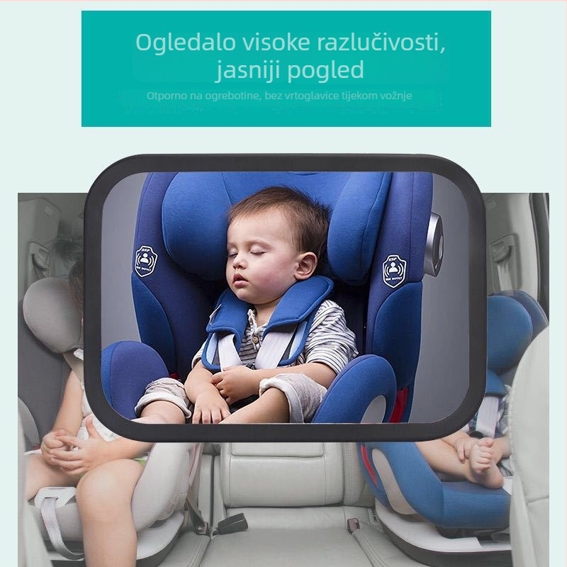 Automobilsko ogledalo za dijete za stražnje sjedalo, promatranje djeteta, crno