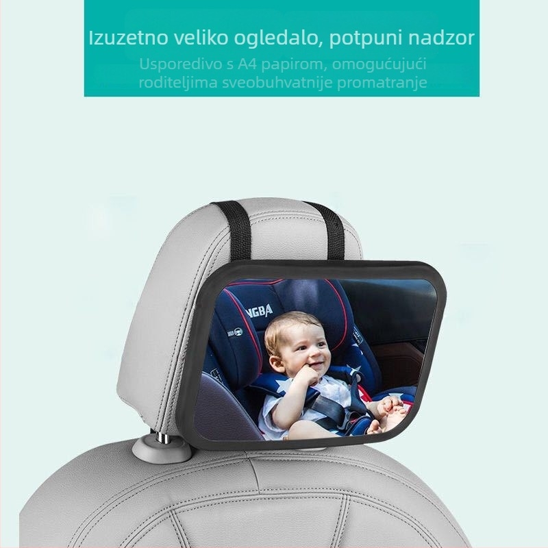 Automobilsko ogledalo za dijete za stražnje sjedalo, promatranje djeteta, crno