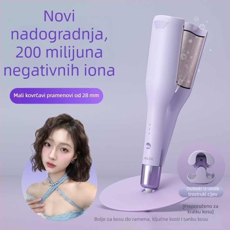 Kovrčalo za kosu s dubokim U dizajnom i jajastim valjkom, turmalinsko-keramički grijač, 100W, 220V