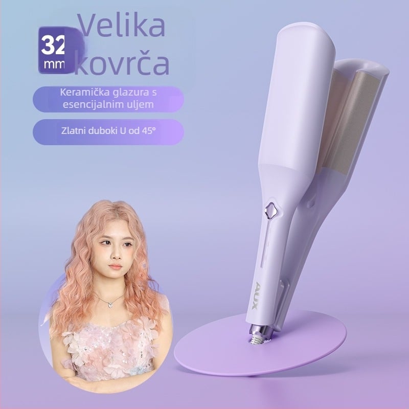 Kovrčalo za kosu s dubokim U dizajnom i jajastim valjkom, turmalinsko-keramički grijač, 100W, 220V