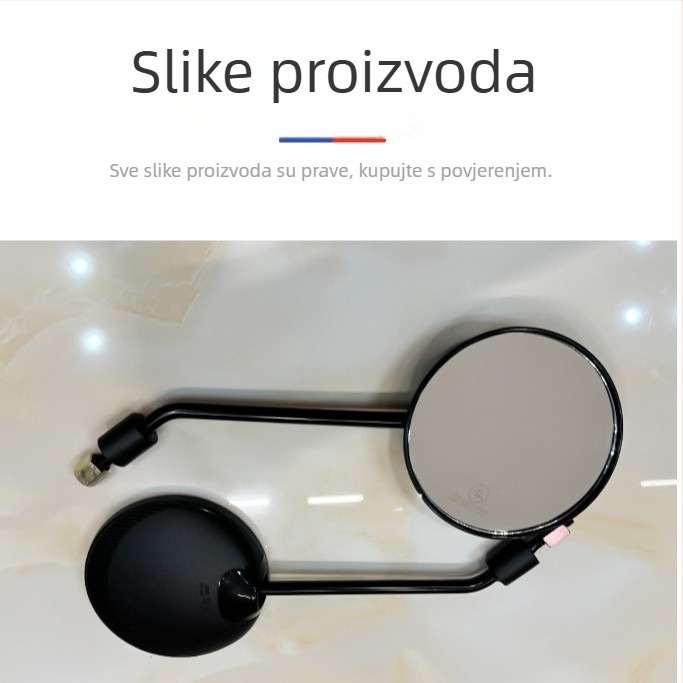 666 model retrovizor za električna vozila, okrugli reflektor, PP+čelik konstrukcija, montaža prednji i stražnji zubi, pogodno za električna vozila, motocikle i dvokotača
