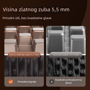 Tro-in-1 alat za stiliziranje kose za suhu, kovrčavu i ravnu kosu s turmalinsko-keramičkim valjkom, promjer 31 mm ili veći, bežično napajanje litijskom baterijom