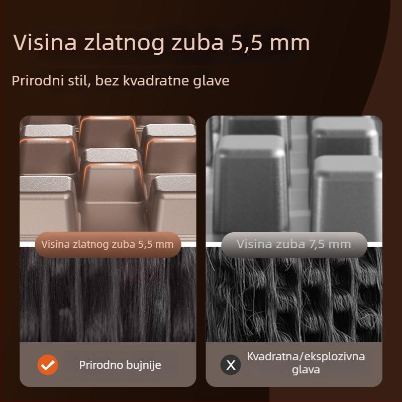 Tro-in-1 alat za stiliziranje kose za suhu, kovrčavu i ravnu kosu s turmalinsko-keramičkim valjkom, promjer 31 mm ili veći, bežično napajanje litijskom baterijom