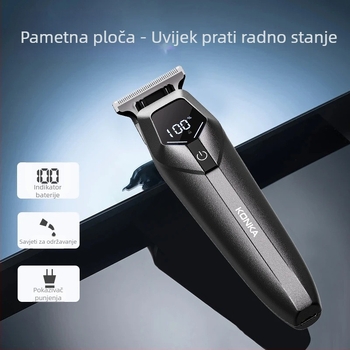 Konka električni aparat za kosu za kućnu upotrebu, punjiva, oštrice od nehrđajućeg čelika, ugrađena baterija, autonomija 1–3 sata, tih rad ispod 36 dB