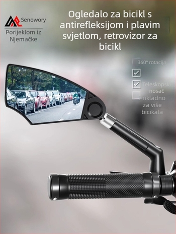 Zrcalo za stražnje gledanje za bicikle i lagana električna vozila — ABS i staklo, 1 par s besplatnim alatima, marka Senowoiry/Tian Rui