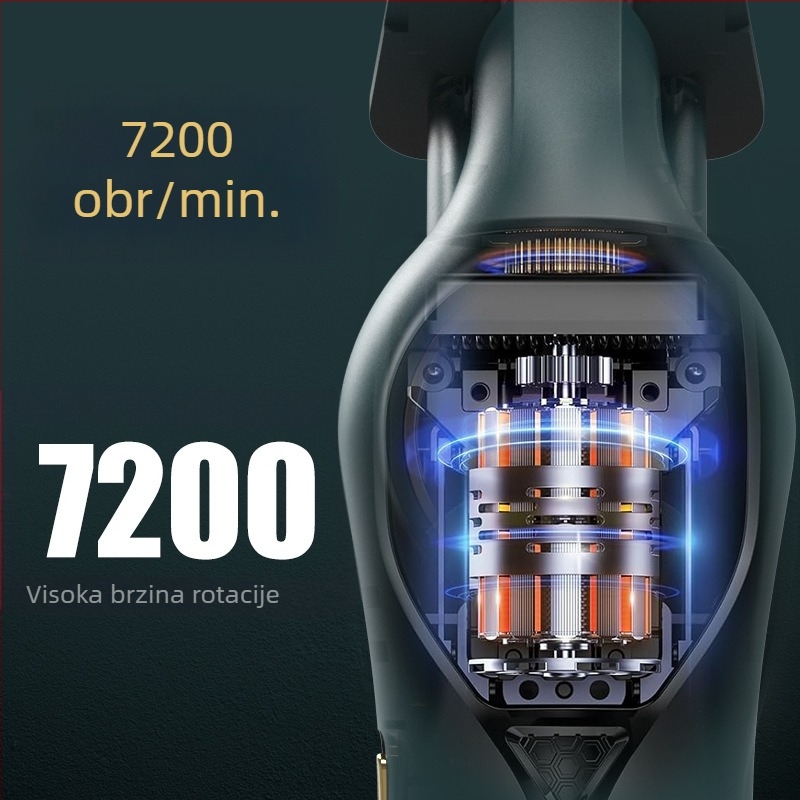 Frizerski aparat za šišanje kose s digitalnim zaslonom, punjivi, četkasti motor, oštrice od nehrđajućeg čelika, ugrađena baterija