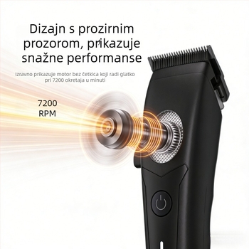 Kosački stroj s bazom za punjenje, bežični električni trim za odrasle, profesionalni brijač-kliper, brushless motor, keramičke oštrice, ugrađena baterija 2000–4000 mAh