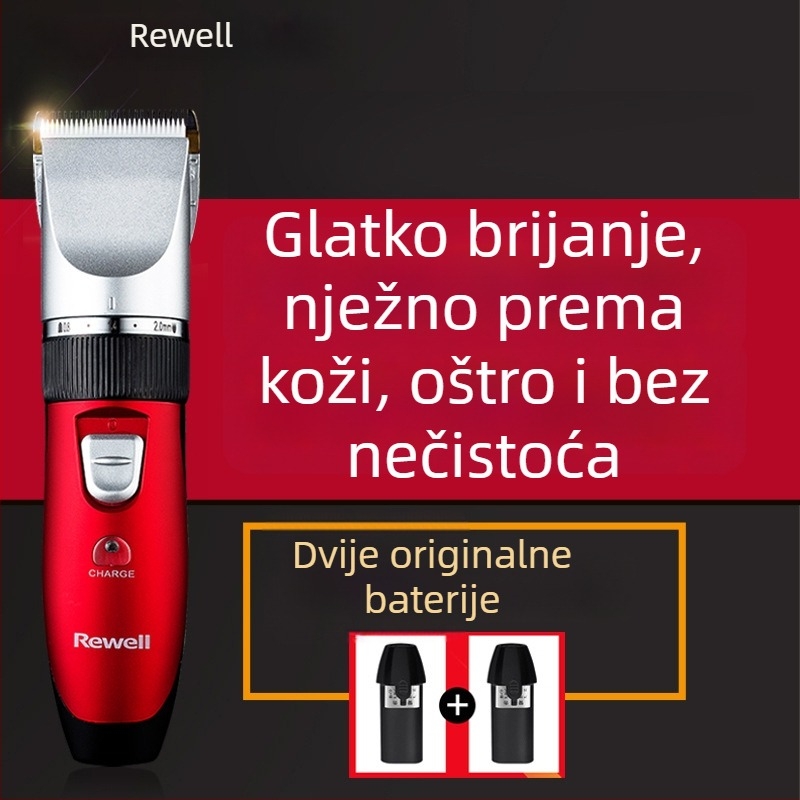 Električni aparat za šišanje kose RFCD-902, Punjiv, Keramički oštrice, Odvojiva glava za čišćenje, Vodootporan