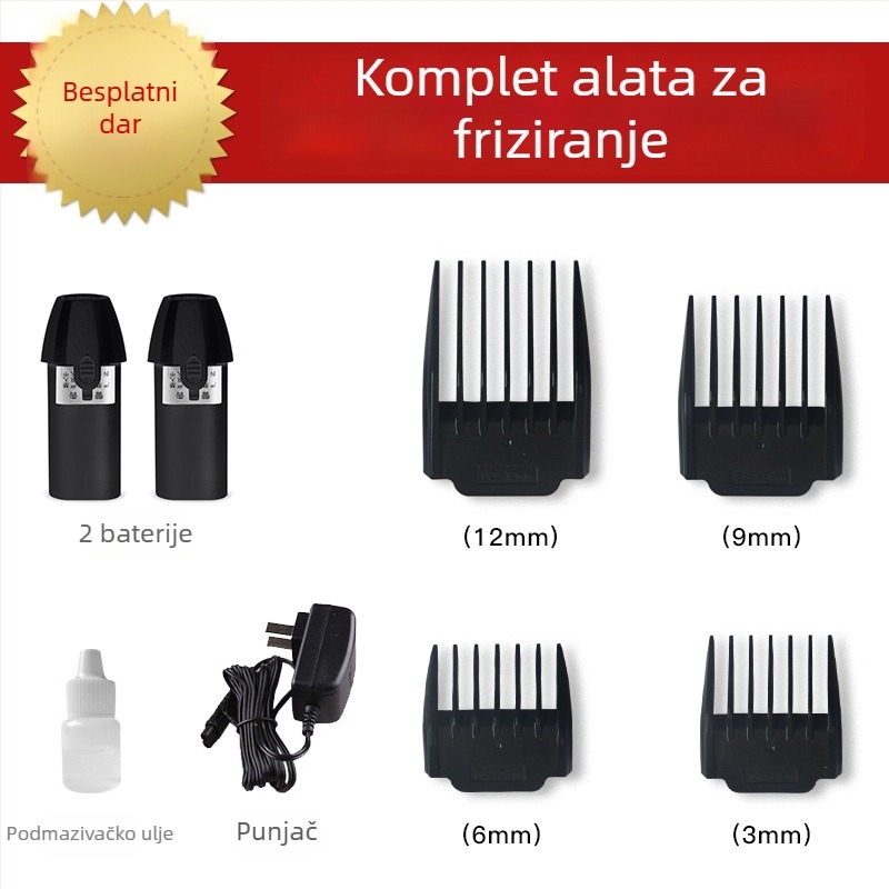 Električni aparat za šišanje kose RFCD-902, Punjiv, Keramički oštrice, Odvojiva glava za čišćenje, Vodootporan