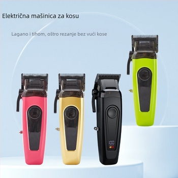 Profesionalni bežični električni šišač kose s brushless motorom, model 106A, oštrice od titanijskog legura, odvojiva i periva glava, 10W, punjivi, trajanje baterije 2,5 sati.