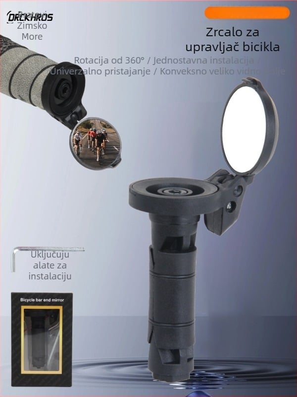 Zrcalo za upravljač bicikla, plosno reflektirajuće zrcalo, materijal PA, težina 33 g, marka DRCKHROS, artikl 0932