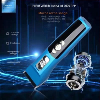 Električna mašinica za šišanje kose X9 s tri brzine i oštricom od nehrđajućeg čelika, ugrađena baterija 2000–4000mAh, periva
