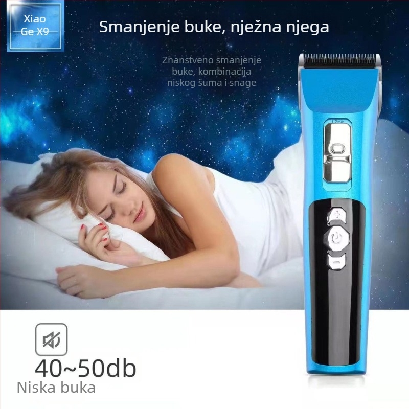 Električna mašinica za šišanje kose X9 s tri brzine i oštricom od nehrđajućeg čelika, ugrađena baterija 2000–4000mAh, periva