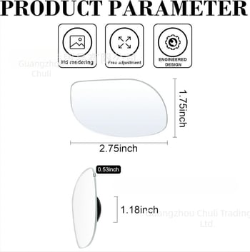 Tree Leaf vanjsko retrovizor, 360° panoramski široki kut, staklena leća visoke definicije, prilagodljiv kut