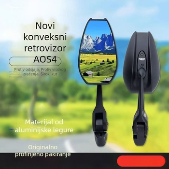 Kruglo zrcalo za motocikl od aluminijskog legura, verzija Domovina, kružni dizajn, za svakodnevna putovanja
