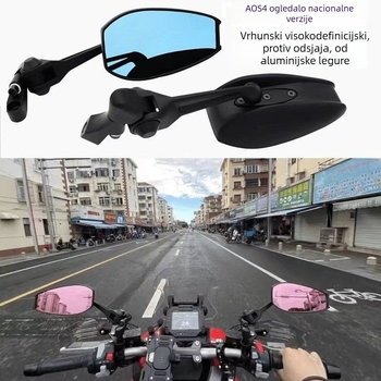 Kruglo zrcalo za motocikl od aluminijskog legura, verzija Domovina, kružni dizajn, za svakodnevna putovanja