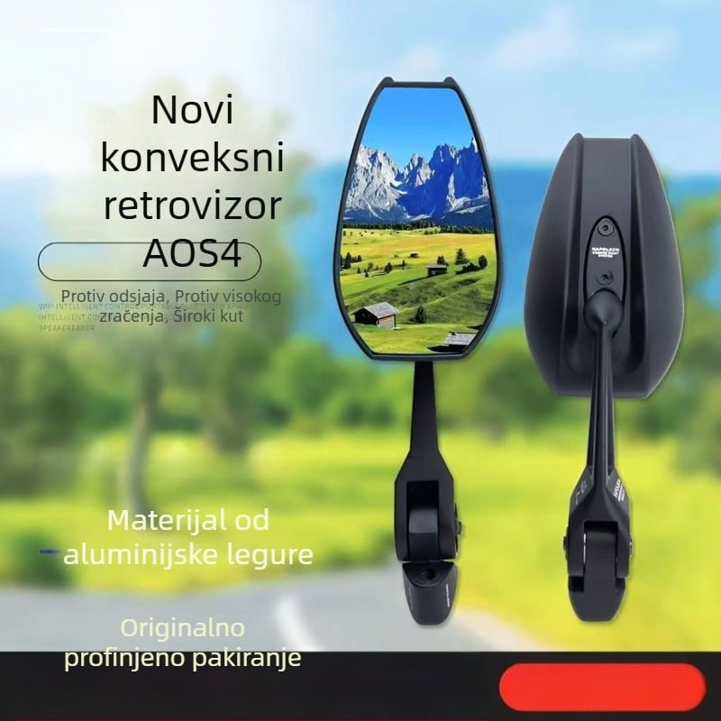 Kruglo zrcalo za motocikl od aluminijskog legura, verzija Domovina, kružni dizajn, za svakodnevna putovanja