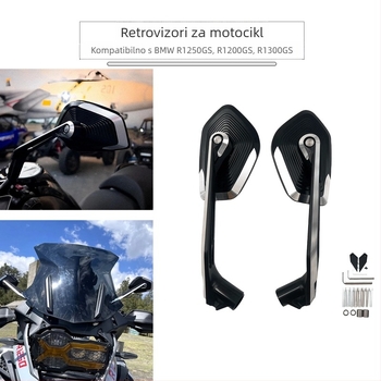 Zadnje ogledalo za BMW R1250GS, R1200GS, R1300GS ADV – CNC aluminijska legura, kvadratno ogledalo