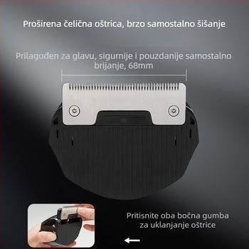 Električni uređaj za šišanje kose L802 s ugrađenom baterijom od 500–800 mAh, 5W motor, noževi od punog čelika, vodootporan