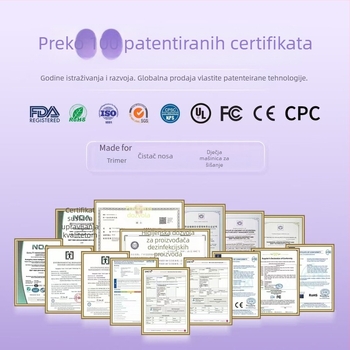 Električni kliper za tijelo sa keramnim oštricama, vodootporan, ugrađena baterija 500–800 mAh, radno vrijeme 1–3 h, odvojiva i periva glava