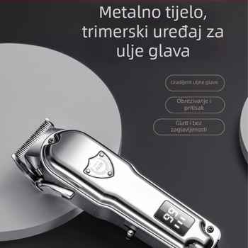 AUX/OX Električni kliper za kosu s brushless motorom, dvostruko napajanje (punjenje ili kabel), niski šum ispod 36 dB, pogodan za djecu, kućnu i profesionalnu frizersku upotrebu