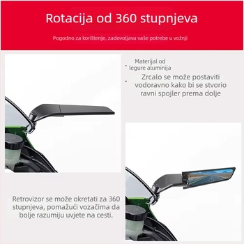 Motociklističko retrovizor od aluminijske legure, univerzalno aerodinamičko krilo za električna vozila, model HSJ-196