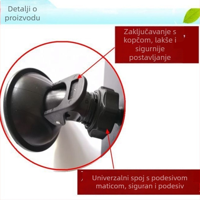 Chuanglin Unutarnji retrovizor automobila s usisnim držačem - plosnato ogledalo za vozila za obuku, pomoćni retrovizor