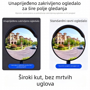 Unutarnji retrovizor za automobil, s vakuumskim držačem, širokim vidnim poljem, konveksnom površinom, protivodsjaj, za električni tricikl, model 37H